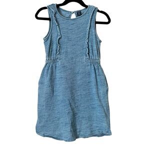 Baby Gap Dress Girls  5T Blue Chambray cotton sleeveless lightweight casual